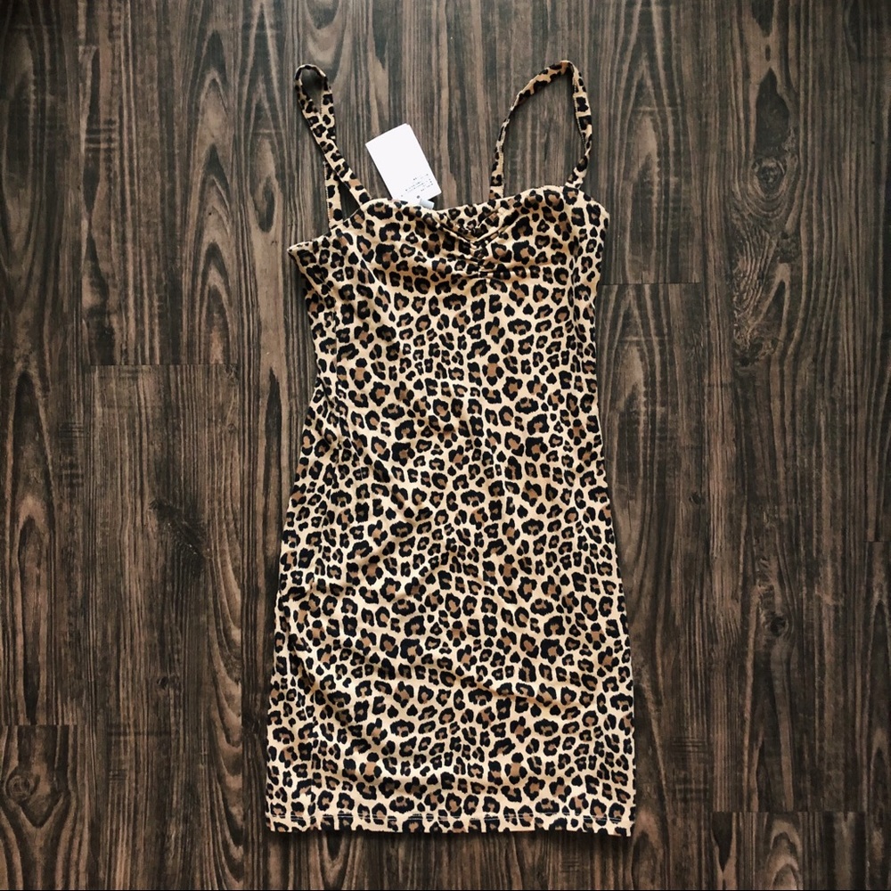 cheetah body con mini dress